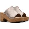 imageClarks Womens Nerisa Vine Cork Wedge SandalTaupe Metallic Synthetic