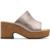 imageClarks Womens Nerisa Vine Cork Wedge SandalTaupe Metallic Synthetic