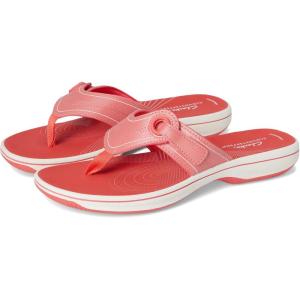 imageClarks Womens Breeze Reyna Cloudsteppers FlipFlopBright Coral Synthetic