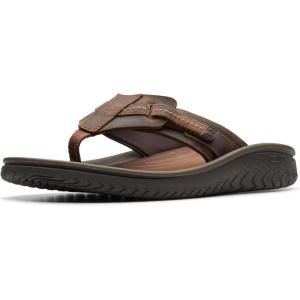 imageClarks Mens Wesley Sun Flip FlopBeeswax Leather