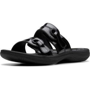 imageClarks Womens Breeze Maye Slide SandalBlack Patent Synthetic