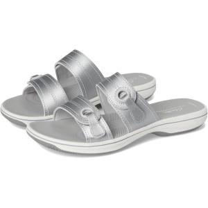 imageClarks Womens Breeze Maye Slide SandalSilver Synthetic