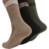 imageClarks Mens Casual Striped Crew Socks with Wide Rib 3 Pair BrownKhakiOlive Mens 712 Shoe