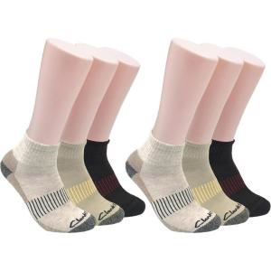 imageClarks Mens Casual Half Cushion Anklet Socks 6 Pair StoneKhakiBrown Mens 712 Shoe