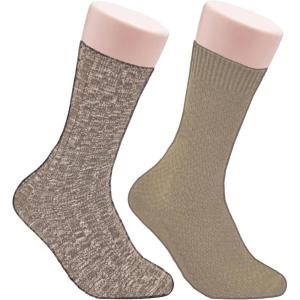 imageClarks Mens Casual Solid Heavy Rib Crew Socks With Soft Touch 2 Pair Khaki Mens 712 Shoe