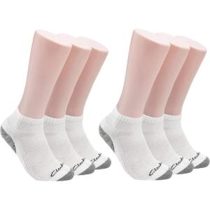 imageClarks Mens Sport Half Cushion Low Cut Socks 6 Pair White Mens 712 Shoe