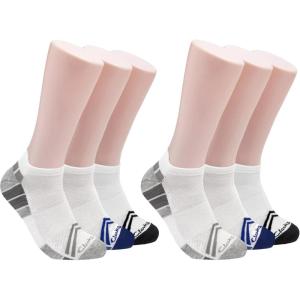 imageClarks Mens Sport Half Cushion Low Cut Tab Socks 6 Pair White Mens 712 Shoe