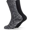 imageClarks Mens Casual Solid Heavy Rib Crew Socks With Soft Touch 2 Pair Black Mens 712 Shoe