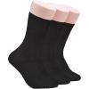 imageClarks Mens Casual Solid Crew Socks with Ribbed Welt 3 Pair Black Mens 712 Shoe