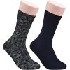 imageClarks Mens Casual Solid Heavy Rib Crew Socks With Soft Touch 2 Pair Black Mens 712 Shoe