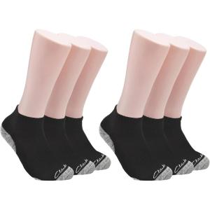 imageClarks Mens Sport Half Cushion Low Cut Socks 6 Pair Black Mens 712 Shoe