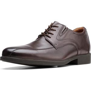 imageClarks Mens Whiddon Pace Leather Comfort Insole Derby ShoesDark Brown Leather