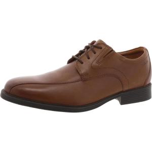 imageClarks Mens Whiddon Pace Leather Comfort Insole Derby ShoesDark Tan Lea