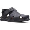 imageClarks Mens Hapsford Cove Fisherman SandalBlack Tumbled Leather