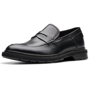 imageClarks Mens Burchill Penny LoaferBlack Leather