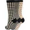 imageClarks Womens Checkered Crew Socks 3 Pair Khaki Womens 410 Shoe