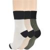imageClarks Womens Ribbed Short Crew Socks 3 Pair OliveIvoryWhite Womens 410 Shoe