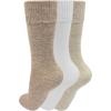 imageClarks Womens Solid Marled Wide Top Crew Socks 3 Pair StoneIvoryLt Brown Womens 410 Shoe