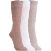 imageClarks Womens Solid Marled Wide Top Crew Socks 3 Pair StoneIvoryLt Brown Womens 410 Shoe