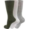 imageClarks Womens Textured Crew Socks 3 Pair LtGreyWhiteOlive Womens 410 Shoe