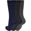 imageClarks Womens Wide Rib Crew Socks 3 Pair NavyCharcoalBlack Womens 410 Shoe