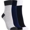 imageClarks Womens Ribbed Short Crew Socks 3 Pair BlackNavyLt HGrey Womens 410 Shoe