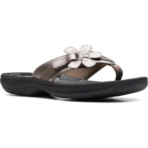 imageClarks Womens Brinkley Flora Flip FlopPewterBlack
