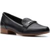 imageClarks Womens Block Heel LoafersBlack Leather