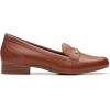 imageClarks Womens Block Heel LoafersCinnamon Leather
