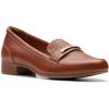 imageClarks Womens Block Heel LoafersCinnamon Leather