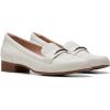 imageClarks Womens Block Heel LoafersOff White Leather