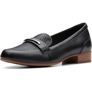 imageClarks Womens Block Heel LoafersBlack Leather