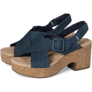 imageClarks Womens Nerisa West Heeled Sandal Navy Nubuck 55