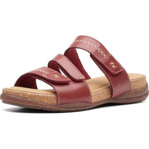 imageClarks Womens Roseville Bay Flat SandalRed Leather