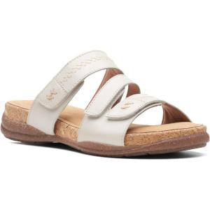 imageClarks Womens Roseville Bay Flat SandalWhite Leather