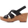 imageClarks Womens Giselle Beach Suede Wedge SandalsBlack Leather