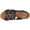 imageClarks Womens Giselle Beach Suede Wedge SandalsBlack Leather