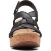 imageClarks Womens Giselle Beach Suede Wedge SandalsBlack Leather