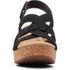 imageClarks Womens Giselle Beach Suede Wedge SandalsBlack Nubuck