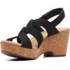 imageClarks Womens Giselle Beach Suede Wedge SandalsBlack Nubuck