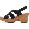 imageClarks Womens Giselle Beach Suede Wedge SandalsBlack Nubuck