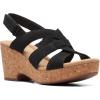 imageClarks Womens Giselle Beach Suede Wedge SandalsBlack Nubuck