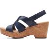 imageClarks Womens Giselle Beach Suede Wedge SandalsNavy Leather