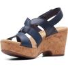 imageClarks Womens Giselle Beach Suede Wedge SandalsNavy Leather