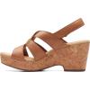 imageClarks Womens Giselle Beach Suede Wedge SandalsTan Leather
