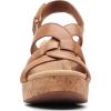 imageClarks Womens Giselle Beach Suede Wedge SandalsTan Leather