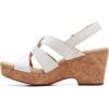 imageClarks Womens Giselle Beach Suede Wedge SandalsWhite Leather
