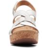 imageClarks Womens Giselle Beach Suede Wedge SandalsWhite Leather