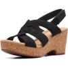 imageClarks Womens Giselle Beach Suede Wedge SandalsBlack Nubuck