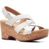 imageClarks Womens Giselle Beach Suede Wedge SandalsWhite Leather